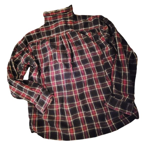 LL Bean Mens‎ Red Navy Blue Plaid Long Sleeve Casual Button Up Shirt Size 48 - Picture 3 of 5